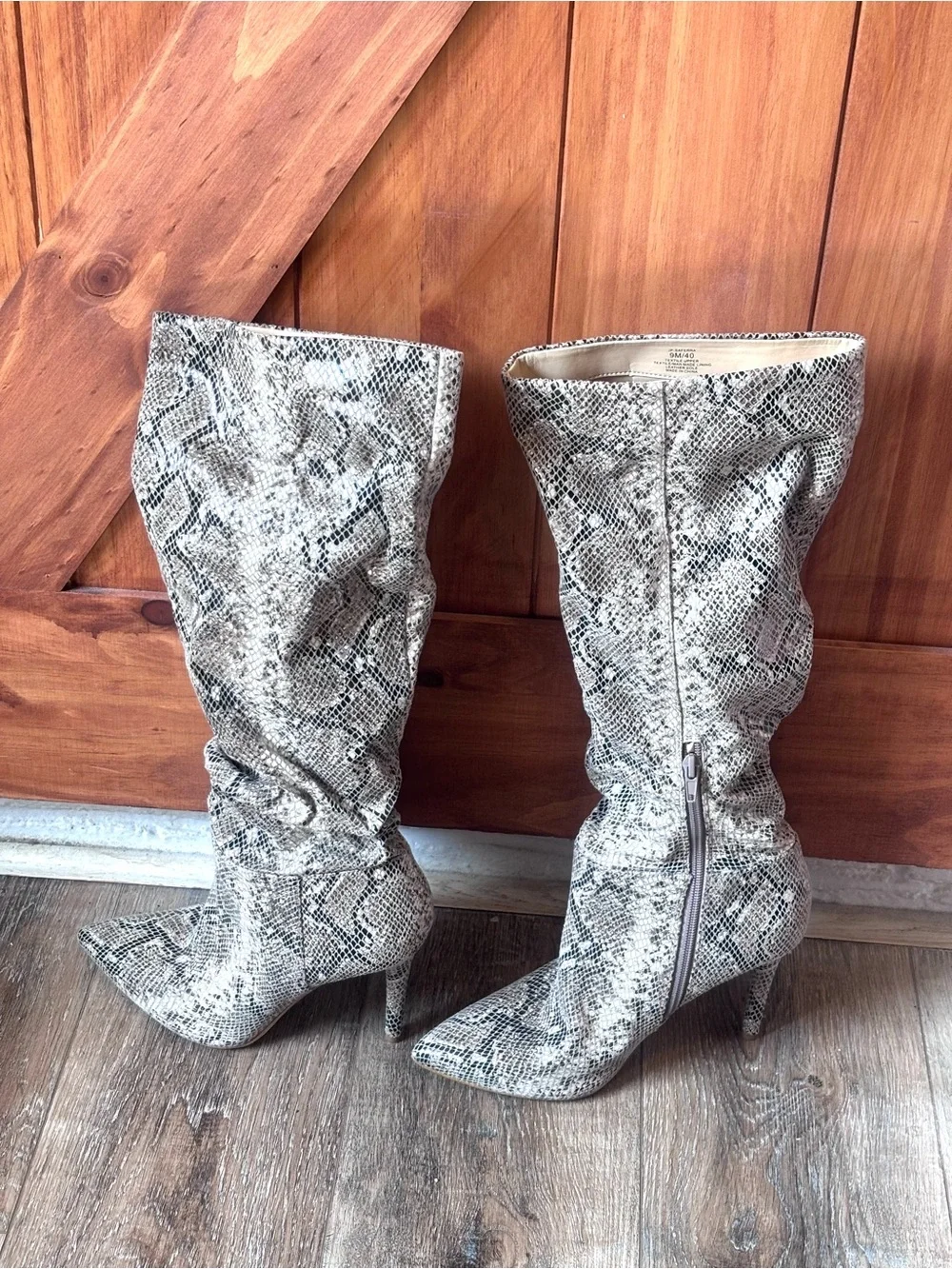 Jessica Simpson Saferra Snake-Print Knee-High Stiletto Boot - Sz 9